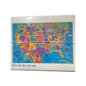 New & Sealed America's 50 State Mini Puzzles Create Giant Map 850 pieces 36"x24"